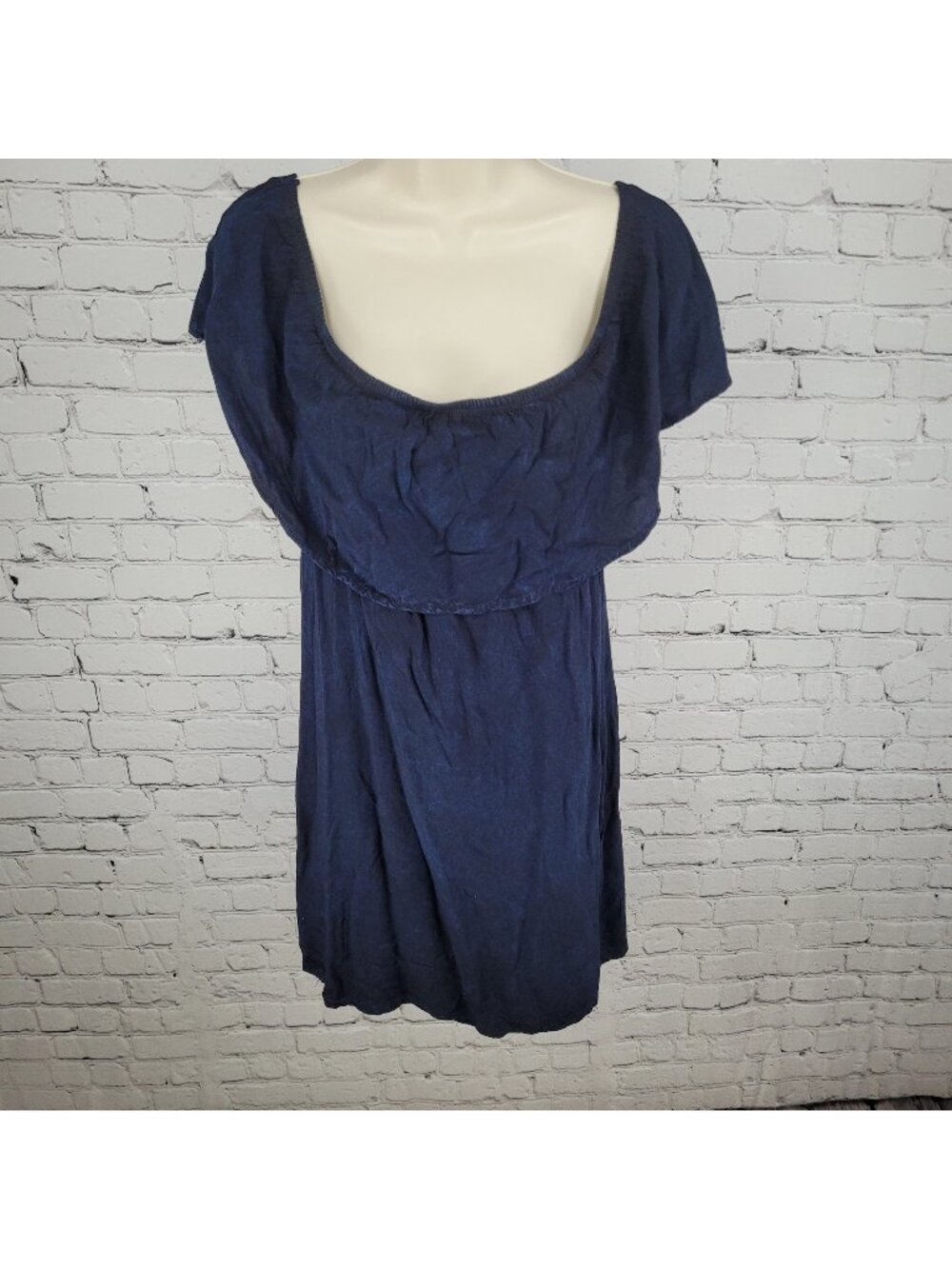 NWT Blue Rain Francesca's Navy Off Shoulder Lightweight Dress Size Small S